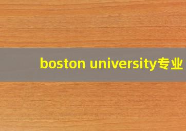 boston university专业